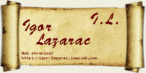 Igor Lazarac vizit kartica